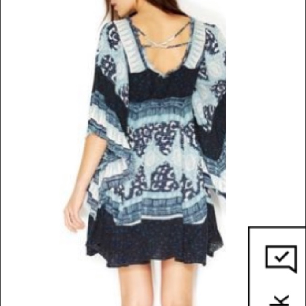 Free people heart of gold butterfly sleeve boho dressXS - Picture 3 of 16